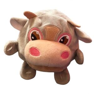 Cute Cow Plush Toy – Soft Brown & Pink Character Plushie